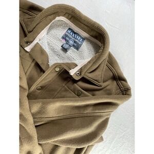 Maxxsel Outerwear Jacket Mens SZ M Brown Fleece Sherpa Lined Full Snap Front